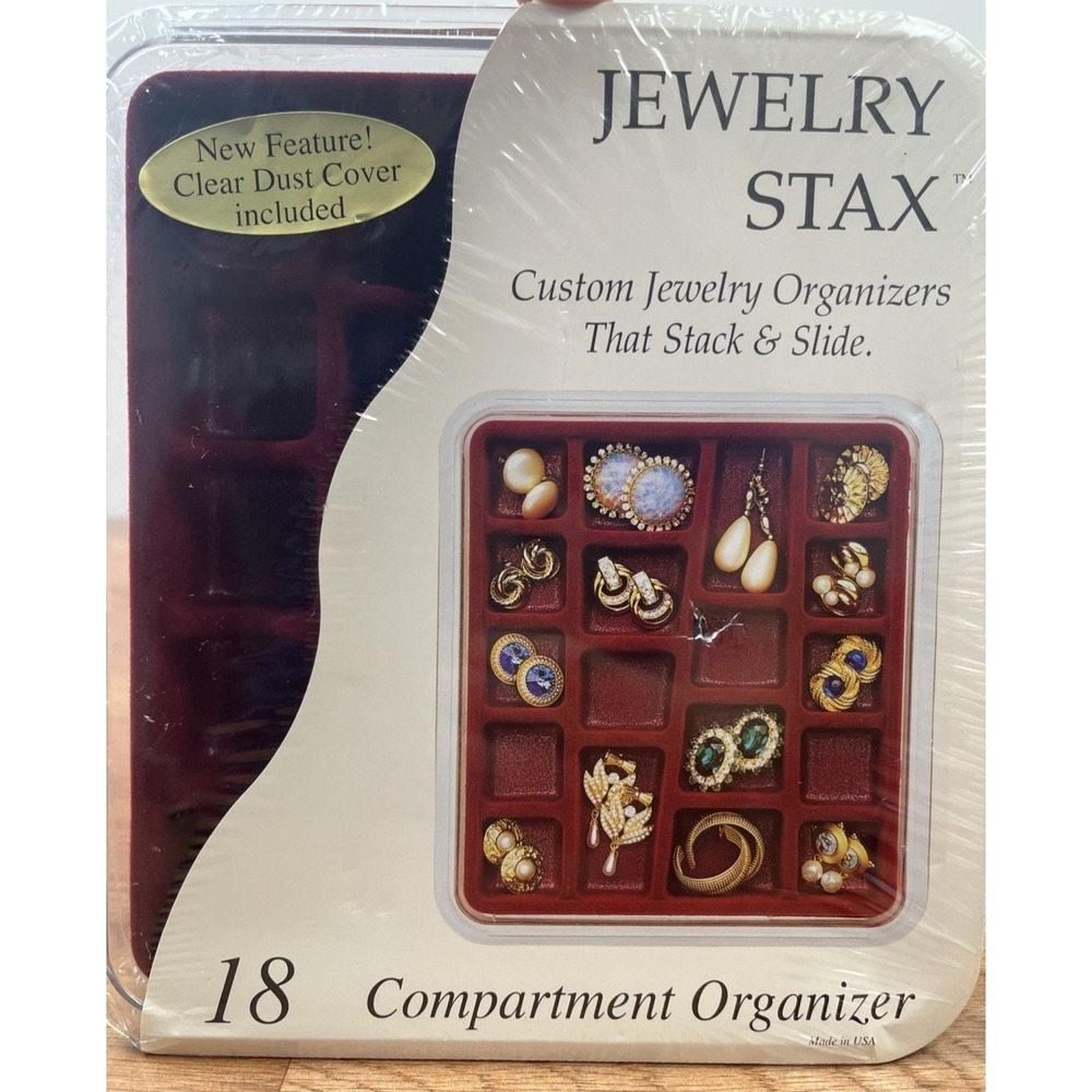 Neatnix Jewelry Stax 18 Compartment‎ Organizer 8"x9"x1.5" NEW